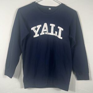 🔥 Vintage YALI Lightweight Crewneck Sweatshirt - Navy Blue - Women Sz S - EUC
